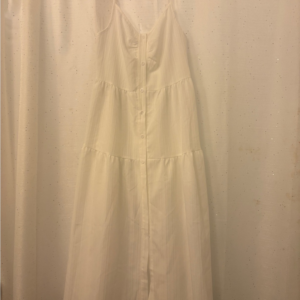 SHEIN White Button-Down Maxi Dress